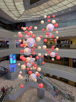 Professional beauty Chen custom shopping mall atrium hanging decoration shopping center patio decoration mirror laser ball hanging