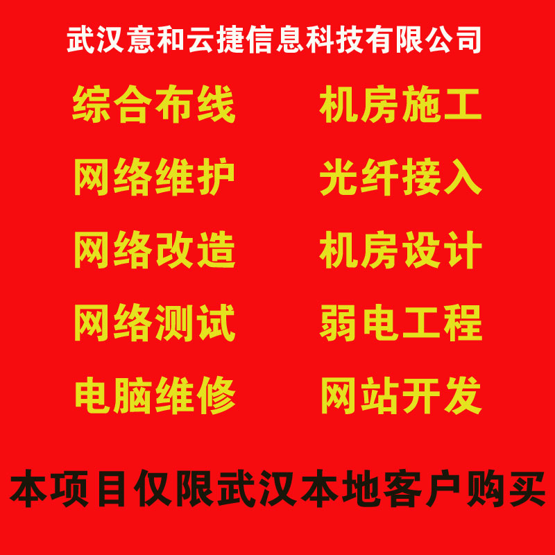 Wuhan network computer repair wiring construction Computer maintenance integrated network cable routing Room security fiber optic engineering