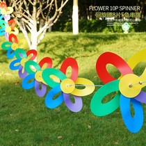 Outdoor PVC Flowers String Flags Windmill Wind Sock Wild Camping Seven Colorful Wind Strips Ropes Color Flag Somersault Flag 5 Colors 8 Pieces