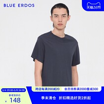 BLUE ERDOS Men's Spring Summer Crewneck Short Sleeve Cotton Side Split Men's T-shirt Leisure Comfortable Solid Color Top
