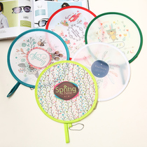 Folding group fan Mini summer portable cartoon small fan Female round fan Childrens portable folding fan custom-made advertising