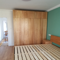 Nordic all solid wood wardrobe modern minimalist black walnut cherry white wax log Oak Custom Japanese sliding door wardrobe