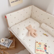 Crib bed circumference Anti-collision soft bag guard guardrails ins wind quilted pure cotton cloth art Childrens baby splicing bed leaning around