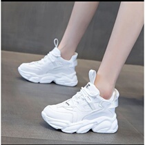 Tide brand black torre shoes female ins tide 2021 autumn and winter plus velvet inner height women's shoes 8cm leather thick bottom sneakers