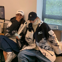 Hongxing Erke Snow Mountain cotton-padded jacket Winter Korean Fashion Couple cotton-padded jacket Hong Kong Wind Thickened Cotton-padded Coat Winter Fashion Brand Coat