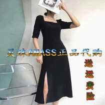 Womens Armaschs new Summer Fall 2022 split split look slim Hepburn square-necked short-sleeved dress