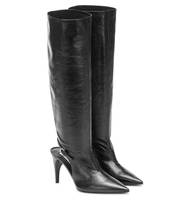 7 fold JIL SANDER 2021 Black cut leather ladies knee-length boots