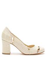 SARAH CHOFAKIAN 2021 white round head leather ladies high heels