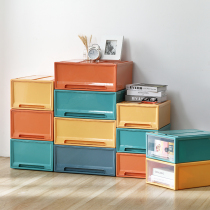 New solid color storage box drawer wardrobe underwear underwear storage box Plastic finishing box storage drawer large size