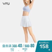 VFU white sports short skirt outside wearing pants skirt Yoga running pleated half body tennis badminton white skirt female summer N