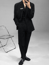 A double-breasted two-color suit suit suit suit suit mens jacket West pants and trousers