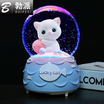  June 1 Childrens Day Transparent crystal Ball Music box Round ball Childrens Birthday Christmas Gift girl Dream snow
