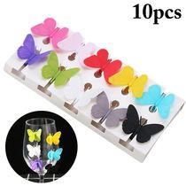 Silicone wine glass Mark recognizer identification Cup area distinguish wine sign bar cocktail decoration sucker butterfly