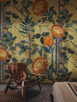 Retro Wallpaper American Light Luxury Living Room Sofa European Flower TV Background Wallpaper