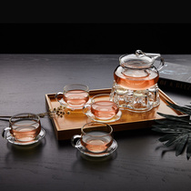 High temperature resistant glass tea set Full set of herbal tea set Office tea pot Glass kettle making tea set