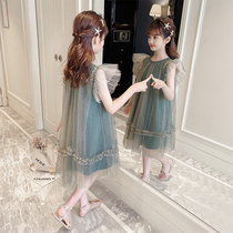 Girls summer clothing dress dress 2022 new foreign air girl princess nepotism red CUHK Scout dress Childrens skirt