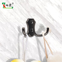 Thickened double clothes hook door hook zinc alloy clothes hook cabinet adhesive hook left and right hook