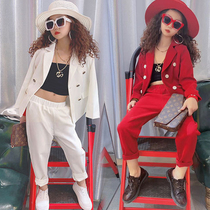 Net Red Girl small suit suit suit 2021 new foreign fashion girl personality suit children catwalk dress tide