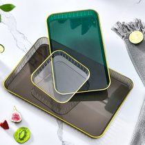 Nordic light luxury tray home put tea cup water cup tea tray living room tea table cup tray rectangular fruit dinner plate