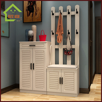 Shoe cabinet home entrance simple modern hall cabinet with hanger Nordic multifunctional storage shoe stool