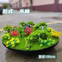 Miniature landscape table floral table Middle turntable flower pot view jungle style hotel large round table decorative flower arrangement