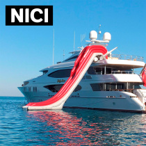 Yacht Inflatable Water Slide Echelon Large Sea Ferry Boat Cruise slide Floating Terrace Bed Pool Water Park Water Park