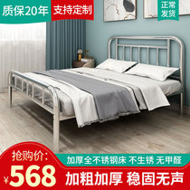 Stainless steel bed double ins bei ou gentry rental 1 8m single 1 5 m 202 304 gang jia chuang