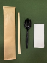 Cutlery bag fork spoon chopsticks paper towel 3 piece set 100 bag