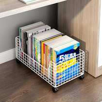 Desk-side small bookcase small movable with wheel small book cabinet shelve floor easy table under book storage
