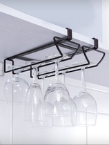 Three rows of red wine cup holder upside down household goblet hanging rack grape wine glass upside down bar wine rack hanging free hole