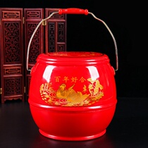 Wedding dowry big red basin Childrens fall-resistant happy basin Womens plastic basin Foot bath round basin Water basin Red basin Wedding supplies