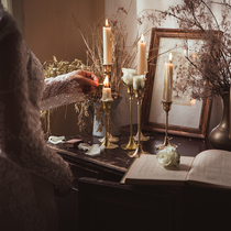 CHICROSE retro Brass Candle Candle Holder American European candlelight dinner table ornaments decoration gift romantic