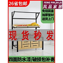 Supermarket vegetable and fruit steel wood shelf island display table fruit and vegetable rack convenience store shelf commercial fruit frame