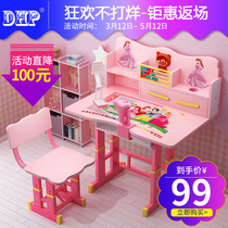Study Desk Children Desk Brief Writing Class Table And Chairs Suit Home Toddler Kids Kids Homework Can Lift