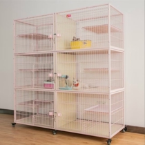 New large 180 three-layer solid wood cat cage with flat rest table Pink cage breeding foster care exhibition