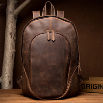 Slow time new vintage literary cowhide backpack men outdoor casual leather backpack women travel computer bag