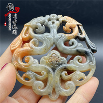 War Han Ming and Qing antiques miscellaneous leakage Jade high ancient jade old Jade old goods old goods Double Dragon ornaments