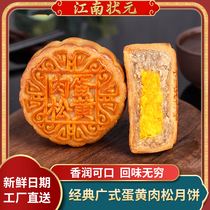 Jiangnan champion egg yolk meat Pine Moon cake Cantonese Mid-Autumn moon cake snacks bulk 100g moon cake group purchase wholesale