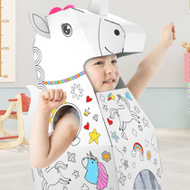 Unicorn children wear 3d graffiti assembly Pegasus Puzzle interactive handmade science and education toys diy creative gifts