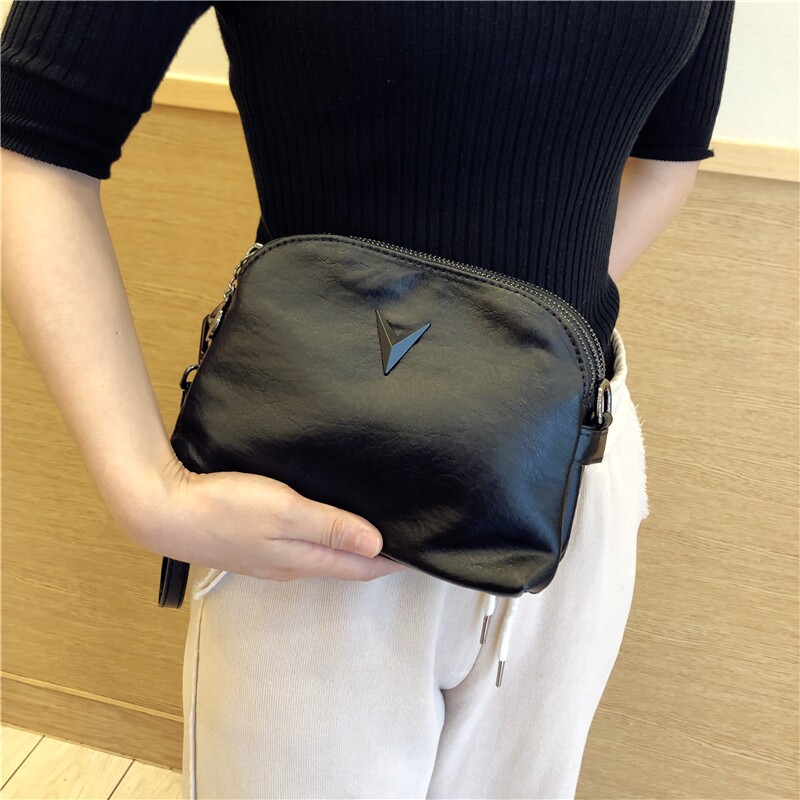 If the wind soft leather bag 2020 new womens bag fashion one-shoulder bag multi-layered hand bag simple oblique cross-bag tide leisure