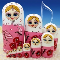 Russian doll 10-layer butterfly pure handmade wood products childrens educational toys gift ornaments 13