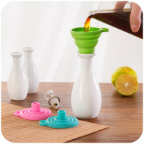 Food grade silicone foldable telescopic mini funnel household kitchen separatory funnel liquid sub-packed oil leak