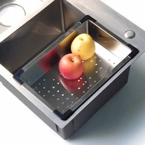 A3 thick drain basket sink single tank double tank drain Basin kitchen dish washing rack stainless steel drain basket