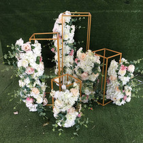 New wedding props road guide wedding geometric box iron decoration Golden Iron Road Guide pendant