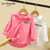 Lashabelle childrens clothing girl shirt long sleeve spring dress jacket foreign air spring children casual shirt Han version blouse