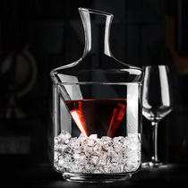 Creative red wine decanter ice wine cooler household wine fast ice ice bucket oblique mouth decanter lead free glass