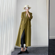 Know-point suit collar windsuit woman 2022 spring dress new pop Korean version Thin Temperament Fashion Long Style Coat Jacket