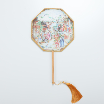 Guanfu Museum Ancient Wind Group Fan Exquisite Chinese Style Retro Cultural Gifts Ancient Clothes Hanfu Girls with Fans
