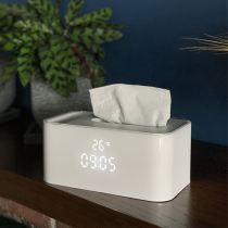 Smart electronic alarm clock Creative Nordic simple fashion living room desktop tissue box Bedside mute multi-function ornaments