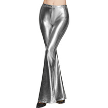 Womens trousers bright leather bell-bottom trousers